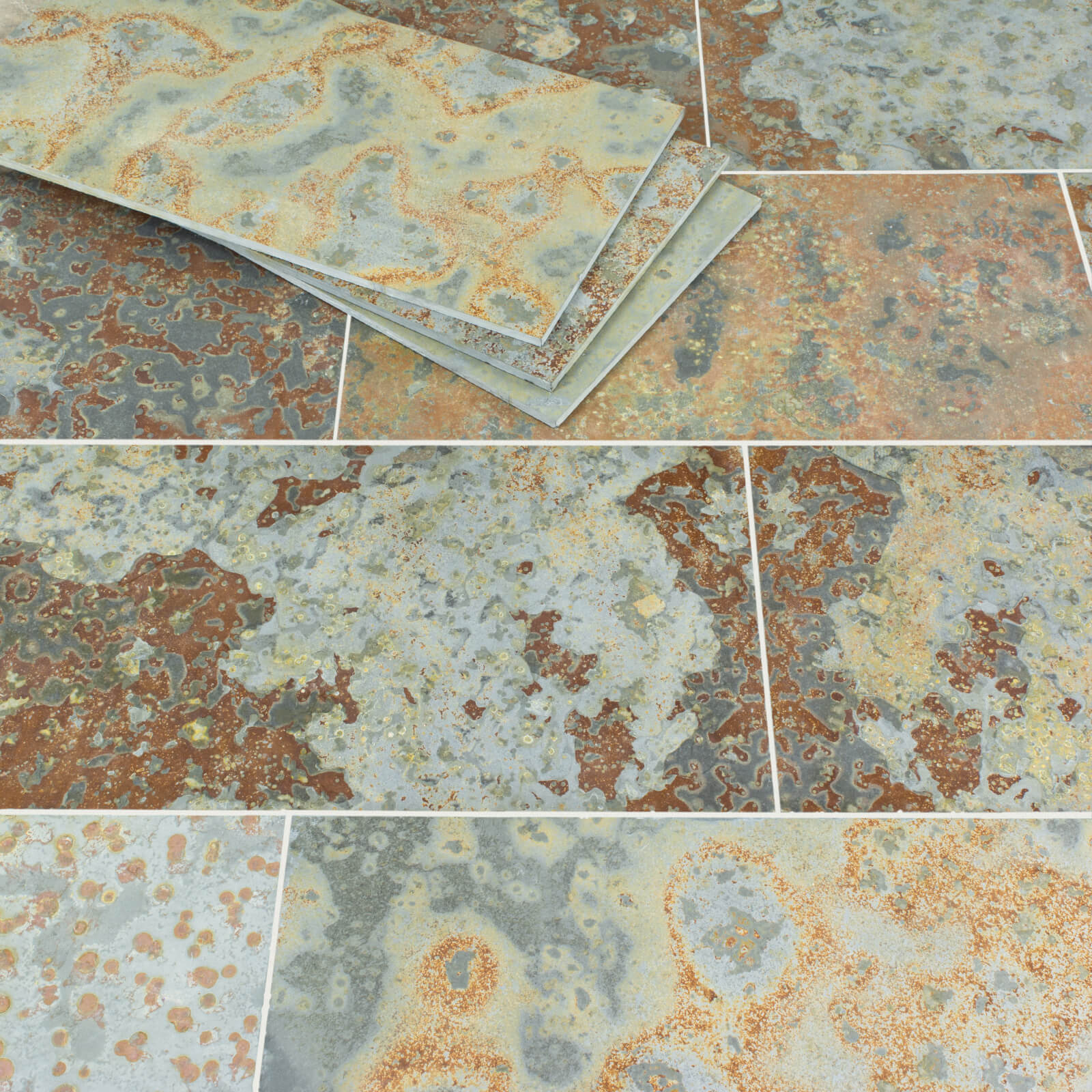 Brazilian Multicolour Slate Tile - Riven Brazilian Multicolour Slate Tile - Riven