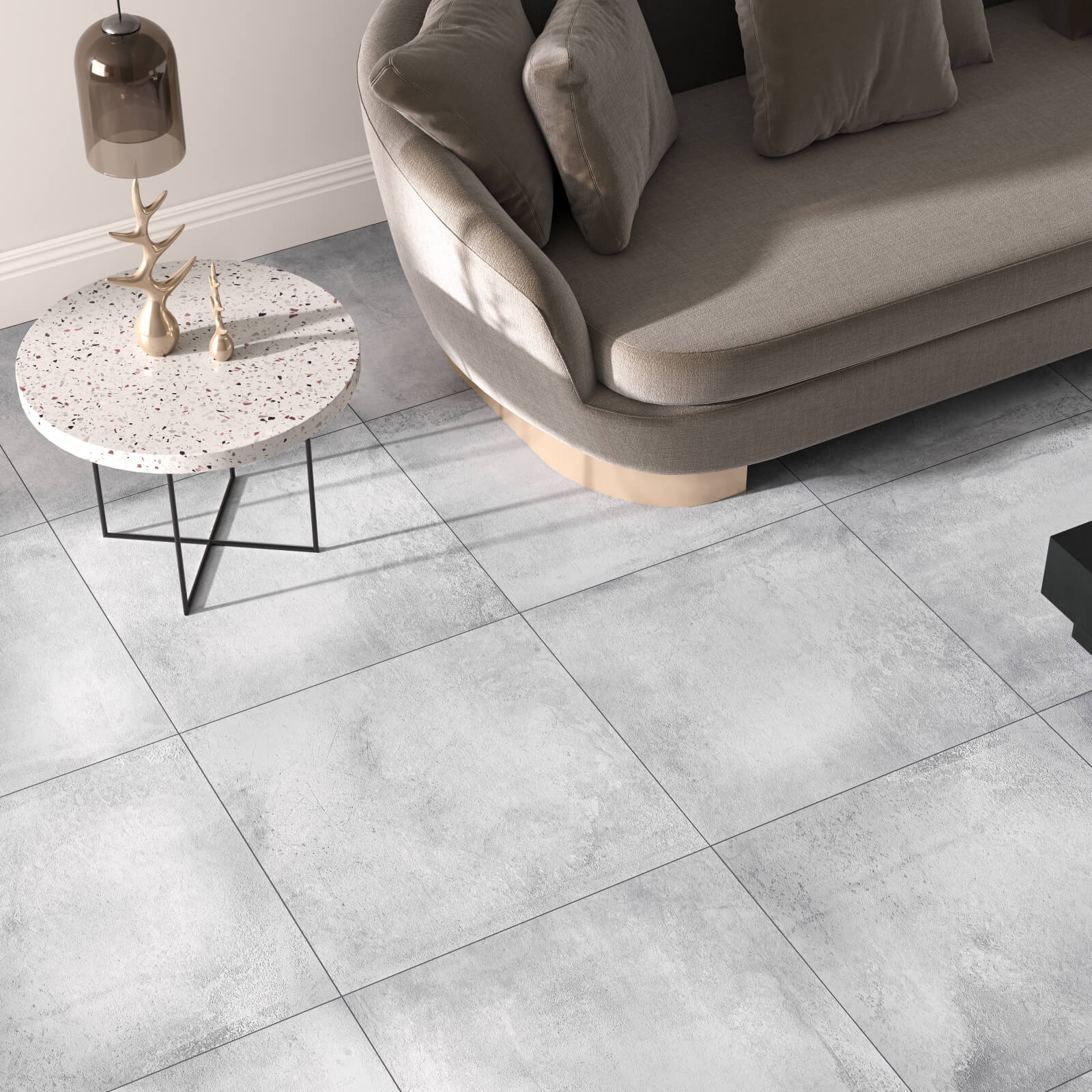Concrete Grey Matt Porcelain Tile-Colourbody with Rectified Edge Concrete Grey Matt Porcelain Tile-Colourbody with Rectified Edge