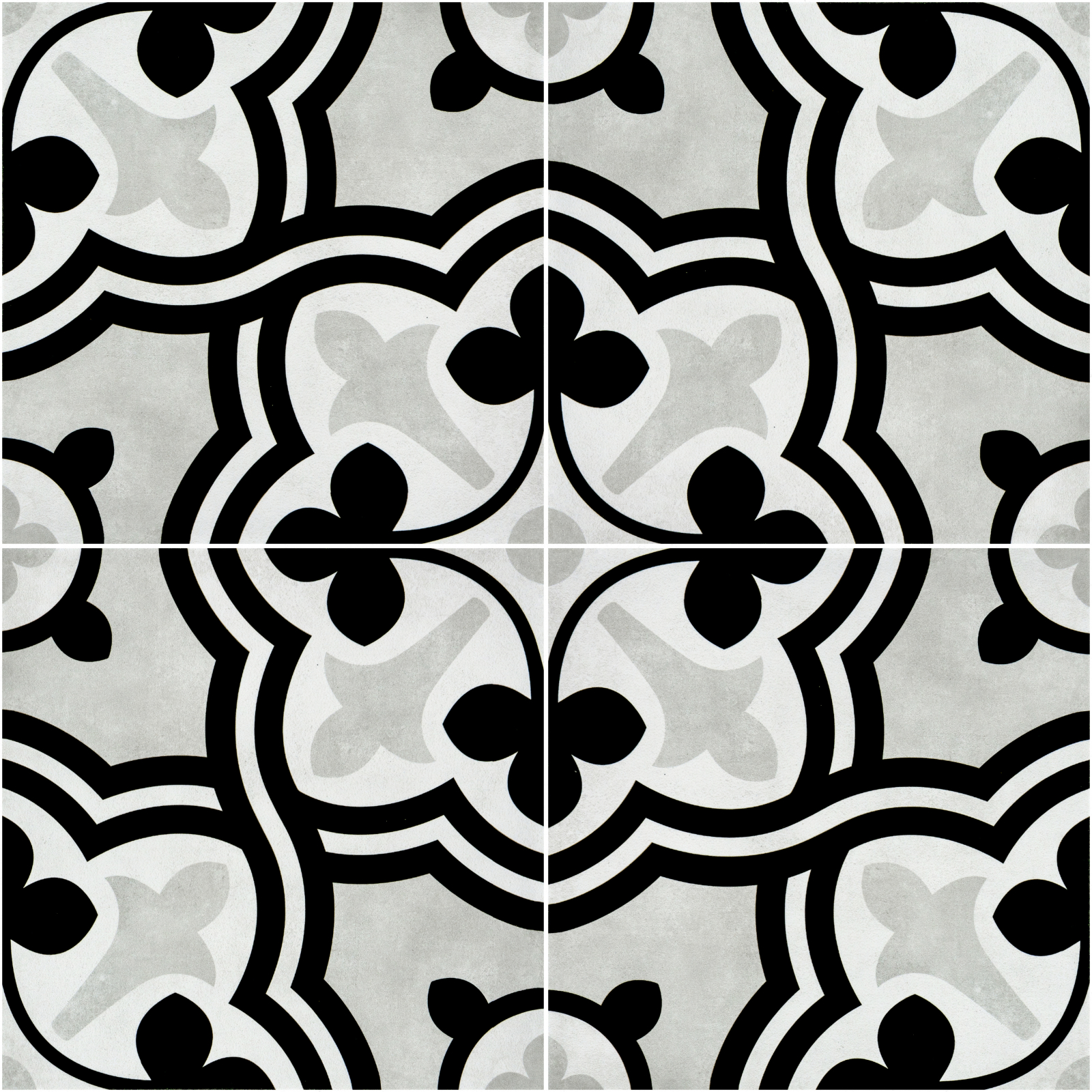 London Grey Victorian Porcelain Tile-Patterned London Grey Victorian Porcelain Tile-Patterned