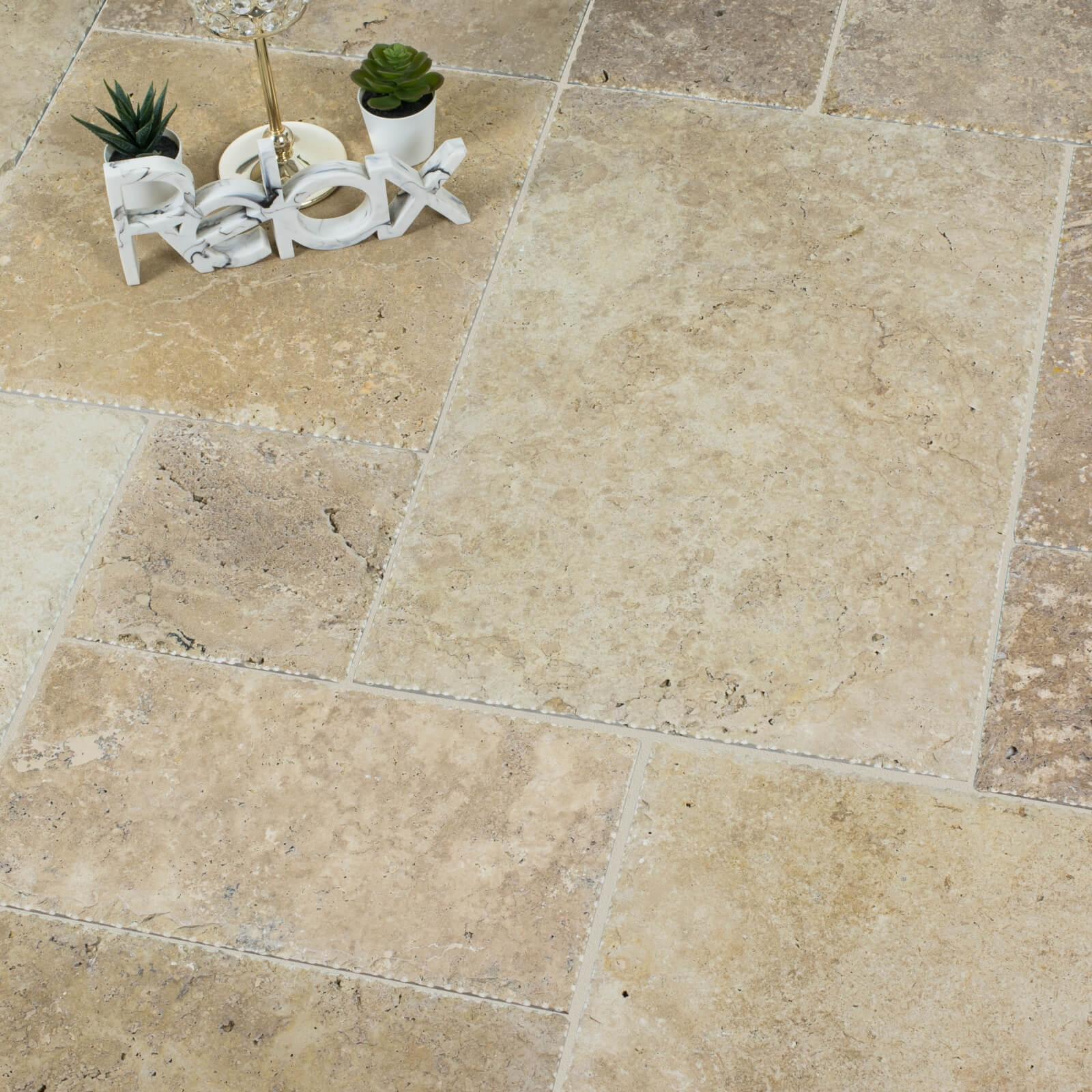 Rustico Travertine Tile - Unfilled & Brushed Chiselled Edge Rustico Travertine Tile - Unfilled & Brushed Chiselled Edge