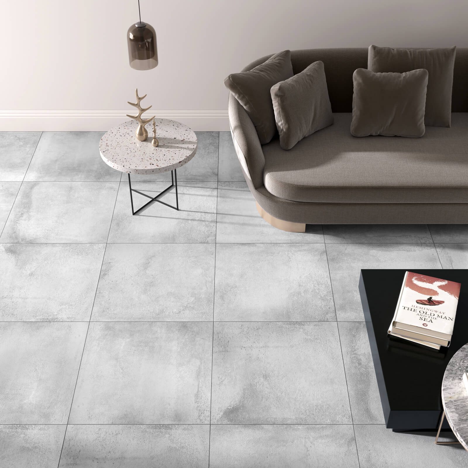 Concrete Grey Matt Porcelain Tile-Colourbody with Rectified Edge Concrete Grey Matt Porcelain Tile-Colourbody with Rectified Edge