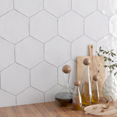 Amazon White Hexagon Ceramic Wall Tile-Gloss Amazon White Hexagon Ceramic Wall Tile-Gloss