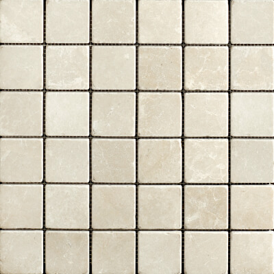Botticino Cream Marble Mosaic Tile-Tumbled Botticino Cream Marble Mosaic Tile-Tumbled