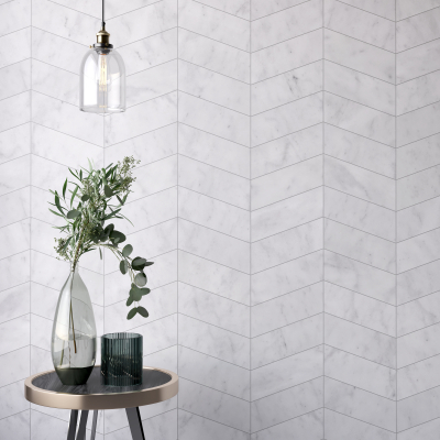 Carrara White Chevron Marble Tile-Honed Carrara White Chevron Marble Tile-Honed