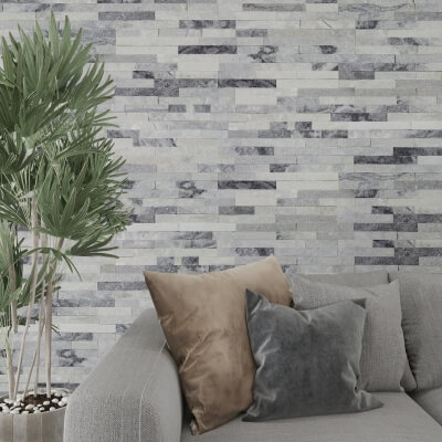 Ice Grey Slate Cladding Tile - Riven