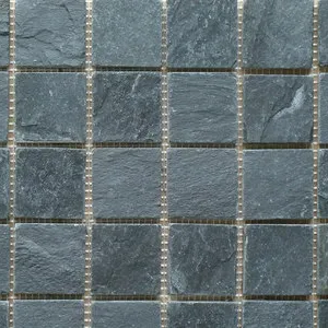 Imperial Black Slate Mosaic Tile - Riven Imperial Black Slate Mosaic Tile - Riven