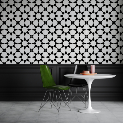London Mono Star Porcelain Tile-Patterned