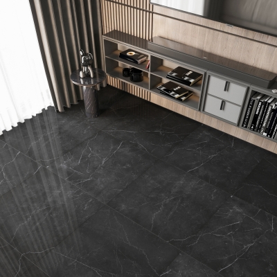 Nero Black Polished Porcelain Tile - Rectified Edge Nero Black Polished Porcelain Tile - Rectified Edge