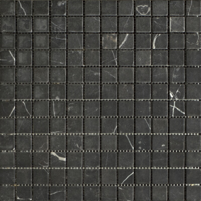 Marquina Black Marble Mosaic Tile-Tumbled Marquina Black Marble Mosaic Tile-Tumbled