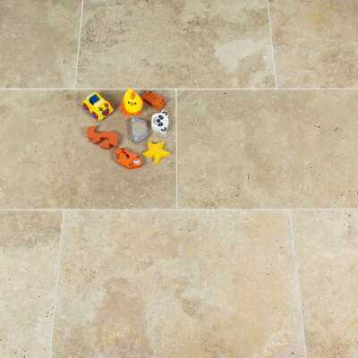 Premium Ivory Travertine Paving Tile-Tumbled