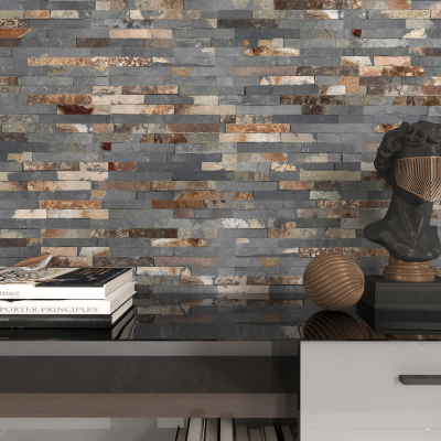 Rust Multicolour Slate Cladding Tile-Riven