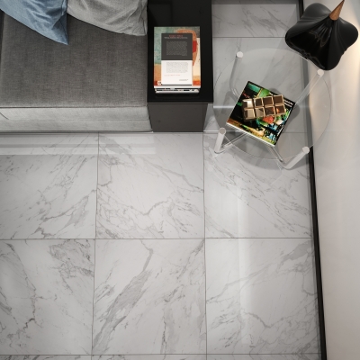 Statuarietto White Polished Porcelain Tile - Rectified Edge Statuarietto White Polished Porcelain Tile - Rectified Edge