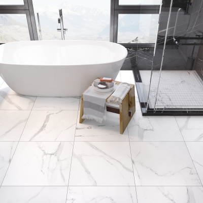 Statuario White Matt Porcelain Tile - Rectified Edge Statuario White Matt Porcelain Tile - Rectified Edge