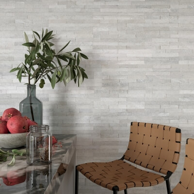 White Quartzite Slate Cladding Tile - Riven White Quartzite Slate Cladding Tile - Riven