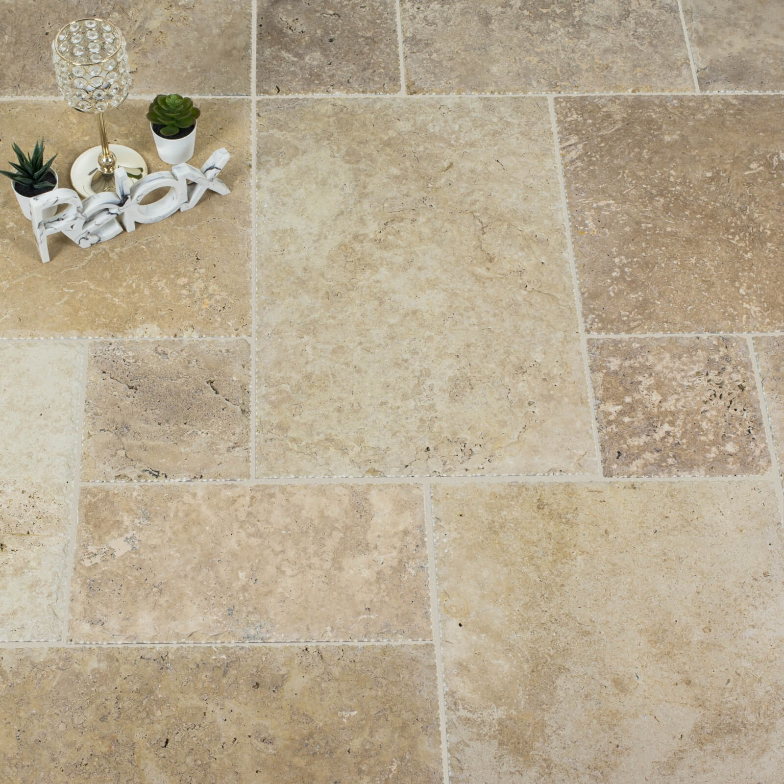 Rustico Travertine Tile - Unfilled & Brushed Chiselled Edge Rustico Travertine Tile - Unfilled & Brushed Chiselled Edge